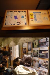ロビーにはありし日の三鷹オスカーの写真や当時のチラシやチケットが展示され、閉館時に撮影されたビデオがモニターで再生された。
