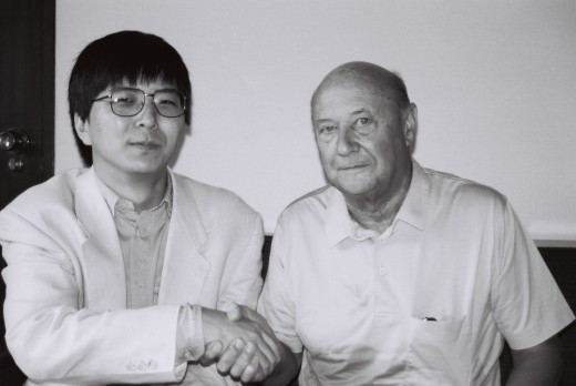 1990年、「東京ファンタスティック映画祭」来日時のドナルド・プレゼンスと私。